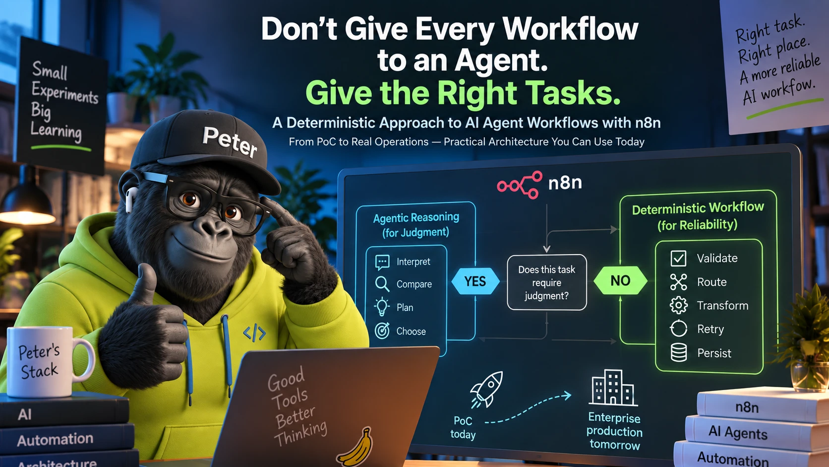 AI agent PoC architecture separating agentic reasoning from deterministic workflow control in enterprise systems